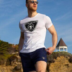 LEORÊVER Men's Shield 24 T-Shirt Size XL In White